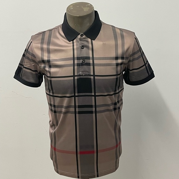 Barocco Other - Barocco polo shirt brown plaid modern fit